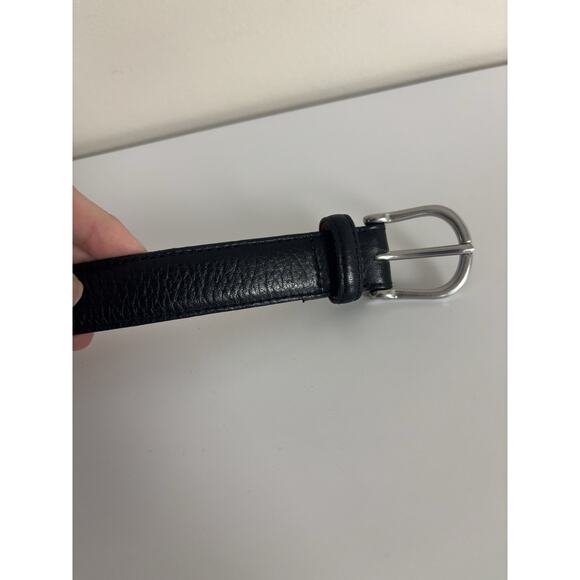 LL Bean Women’s Black Full Grain Leather Belt Size Medium Made in USA - Picture 5 of 8
